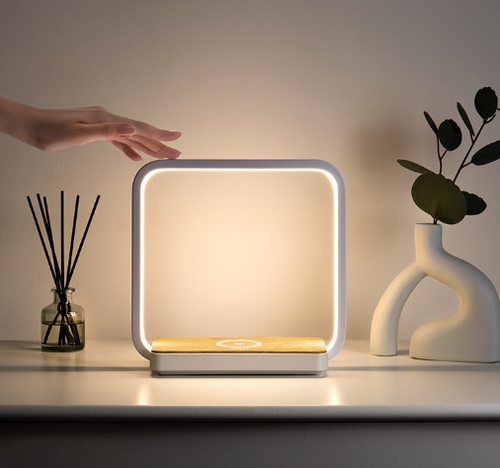 Velusure Halo™ Bedside Lamp with Wireless Charging